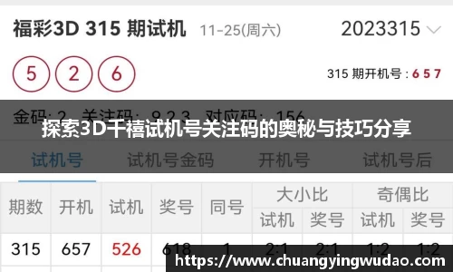 探索3D千禧试机号关注码的奥秘与技巧分享